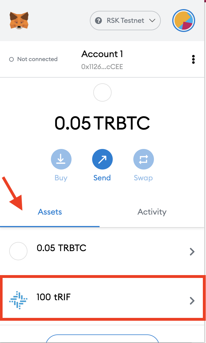 Metamask Enter tRIF